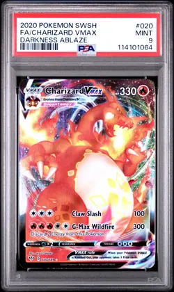2020 Pokemon Sword & Shield Charizard Vmax Fa #020 Darkness Ablaze PSA 9 - Image 1