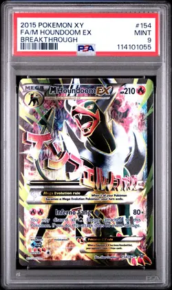 2015 Pokemon Xy Breakthrough M Houndoom EX #154 Breakthrough PSA 9 - Image 1