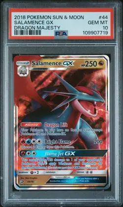 2018 Pokemon Sun & Moon Dragon Majesty Salamence GX #44 Dragon Majesty PSA 10 - Image 1