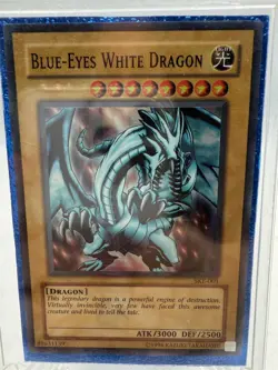 VINTAGE YU-GI-OH 1996 BLUE-EYES WHITE DRAGON HOLO SKE-001 YUGIOH - Image 2