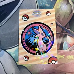 Manhole Cover Espeon Cracked Ice Holo Let's Go Eevee Database Pokemon Card NM - Image 1