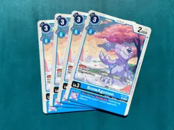 SnowAgumon EX7-017 Playset Digimon Liberator Card Game x4 - Image 1