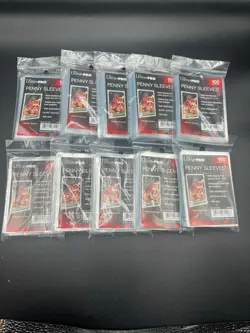 1000 Ultra PRO Soft Sleeves Penny Card Protectors Clear 10 x 100ct Packs - Image 1