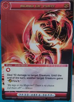 CHAOTIC 188/232 SONG OF Fury Copper Letters Rare Mugic Card - Image 1