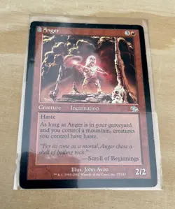 MTG Anger Creature Incarnation John Avon 2002 77/143 2/2 Deckmaster Magic Card - Image 1