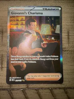 Pokemon TCG Giovanni's Charisma Holo Card 204/165 Scarlet & Violet 151 Series - Image 1