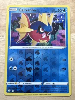 Carvanha - 035/203 - Reverse Holo - Evolving Skies - NM/M - Pokemon Card - Image 1