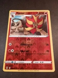 Pokemon Evolving Skies Pyroar Reverse Holo Uncommon Card 023/203 NM - Image 1