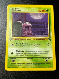 Grimer 48/62 1st Edition Pokemon Fossil Set Vintage LP - Image 1