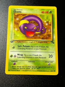 Ekans 46/62 1st Edition Regular Non Holo WoTC Pokemon Fossil LP English - Image 1