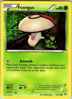 Foongus 12/135 Pokemon Plasma Storm Regular Common - Image 1