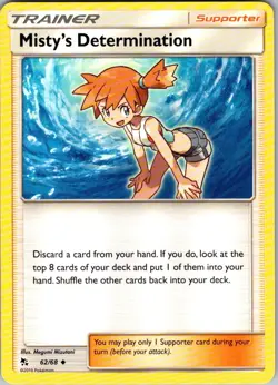 Misty's Determination 62/68 Pokemon Hidden Fates Uncommon Regular - Image 1
