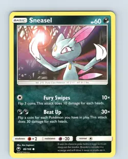 Pokemon TCG Sneasel S&M Celestial Storm 86/168 Regular Common Card NM - Image 1