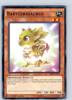 Yu-Gi-Oh TCG Babycerasaurus SR04-EN013 1st Edition Regular Common Card NM - Image 1