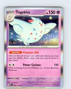 Pokemon TCG Togekiss S&V Obsidian Flames 085/197 Holo Rare Card NM - Image 1