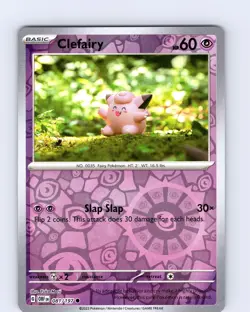 Pokemon TCG Clefairy S&V Obsidian Flames 081/197 Reverse Holo Common Card NM - Image 1