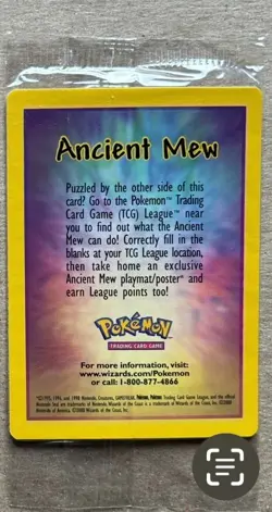 Pokemon Ancient MEW Promo Card - 2000 Movie - Sealed Holographic - Image 2