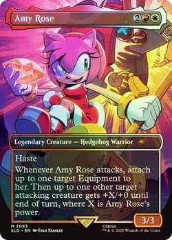 IN HAND - Amy Rose ✨RAINBOW FOIL✨ Secret Lair x Sonic - NM Magic MTG - Image 1