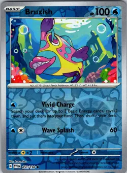 Pokemon Bruxish Scarlet & Violet Base Set 051/198 Reverse Holo Common Card NM - Image 1