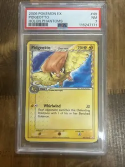 Graded PSA 7 2006 Pokemon Ex Pidgeotto Holon Phantoms #49 - Image 1