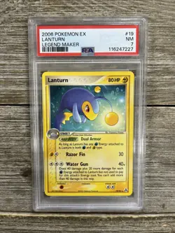 Graded PSA 7 2006 Pokemon EX Lanturn Legend Maker #19 - Image 1