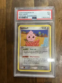 Graded PSA 7 2006 Pokemon Ex Igglybuff Crystal Guardians #21 - Image 1