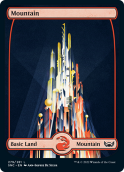 Mountain (279) Streets of New Capenna HEAVILY PLD Basic Land MAGIC CARD ABUGames - Image 1