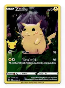 Pikachu 5/25 Pokemon Celebrations 25th Anniversary Base Set Full Art Card - Image 1