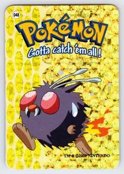 Venonat #048 Pokemon Vending Prism Holo Sticker Card Authentic - Nm/Vlp - Image 1