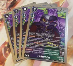 Digimon Card Game Fakemon BT22-075 R Cyber Eden Playset Of 4 - Image 1