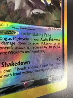 Pokemon Mightyena Card 10/109 Ruby and Sapphire Reverse Holo Rare 2003 - Image 2