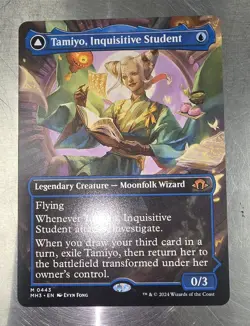 MTG - Tamiyo, Inquisitive Student/Tamiyo, Seasoned Scholar (Borderless) #443 NM - Image 1