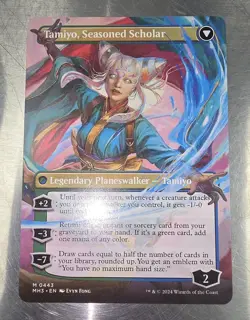 MTG - Tamiyo, Inquisitive Student/Tamiyo, Seasoned Scholar (Borderless) #443 NM - Image 2