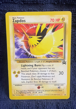 2000 Pokemon Black Star Promo Zapdos Aoki Error English - Image 1