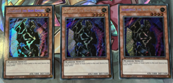 YuGiOh Playset Gearfried the Iron Knight SBC1-ENB01 3x Secret Rare 1st Ed - Image 1