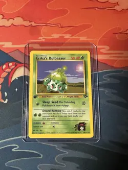 Erika's Bulbasaur 39/132 Gym Challenge 1st Edition Non-Holo Pokemon Card MP - Image 1