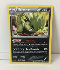 Pokemon Tyranitar Promo Card 56/124 Cosmos Holo XY Fates Collide NM Condition - Image 1