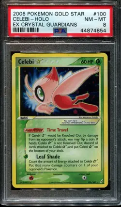 PSA 8 Celebi Gold Star 100/100 Ex Crystal Guardians Holo English Pokemon Card - Image 1