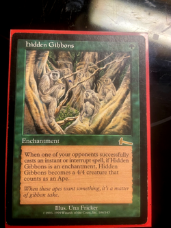 Hidden Gibbons NM Urza's Legacy Rare 104 Vintage MTG Magic the Gathering Look!!! - Image 1