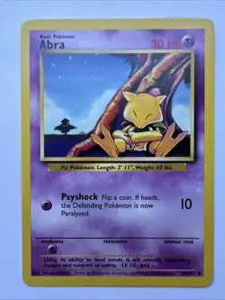 ABRA - Base Set - 43/102 - Common - Pokemon Card - Unlimited Edition - Image 1