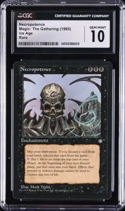 1995 MTG ICE AGE NECROPOTENCE CGC 10 GEM MINT - Image 1