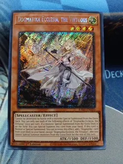 Yugioh Dogmatika Ecclesia, the Virtuous Platinum Rare RA01-EN020 1st Ed NM - Image 1