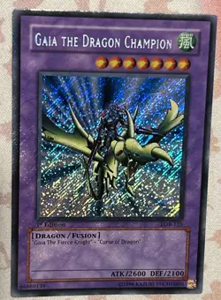 Yugioh Asian English - Gaia the Dragon Champion LOB-125 1st Edition Secret Rare - Image 1