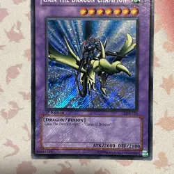 Yugioh Asian English - Gaia the Dragon Champion LOB-125 1st Edition Secret Rare - Image 2