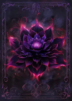 MTG Card Sleeves 100CT (Crimson Black Lotus), Matte Art Card Sleeves, Matte Back - Image 1