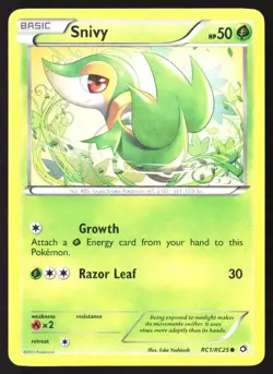 Snivy RC1/RC25 Legendary Treasures Radiant Collection Reverse Pokemon Card - Image 1