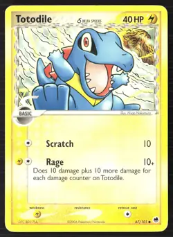 Totodile Delta Species 67/101 Common Regular Dragon Frontiers Pokemon Card - Image 1