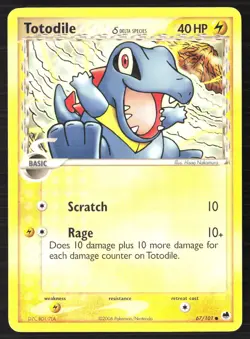 Totodile Delta Species 67/101 Common Regular Dragon Frontiers Pokemon Card - Image 3