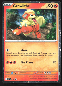 Growlithe SVP 024 Cosmos Holo Scarlet & Violet Black Star Promo Pokemon Card - Image 1
