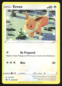 Eevee SWSH190 Cosmos Holo Black Star Promo Pokemon Card - Image 1